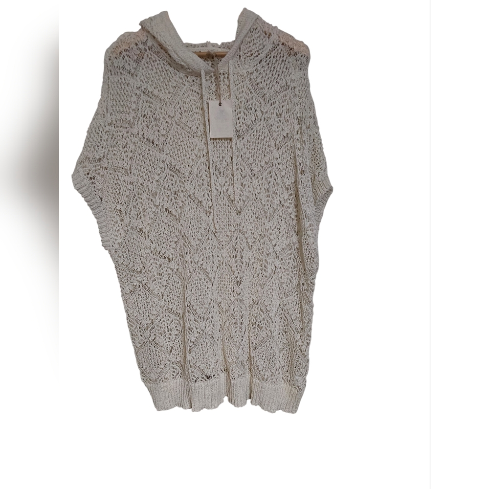Easel Cream Knit Hoodie Sweater